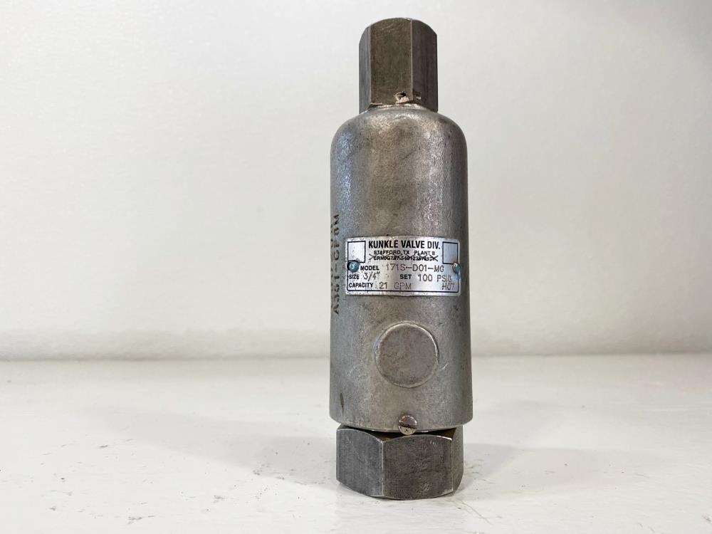 Kunkle 3/4" NPT 100# CF8M Relief Valve 171S-D01-MG